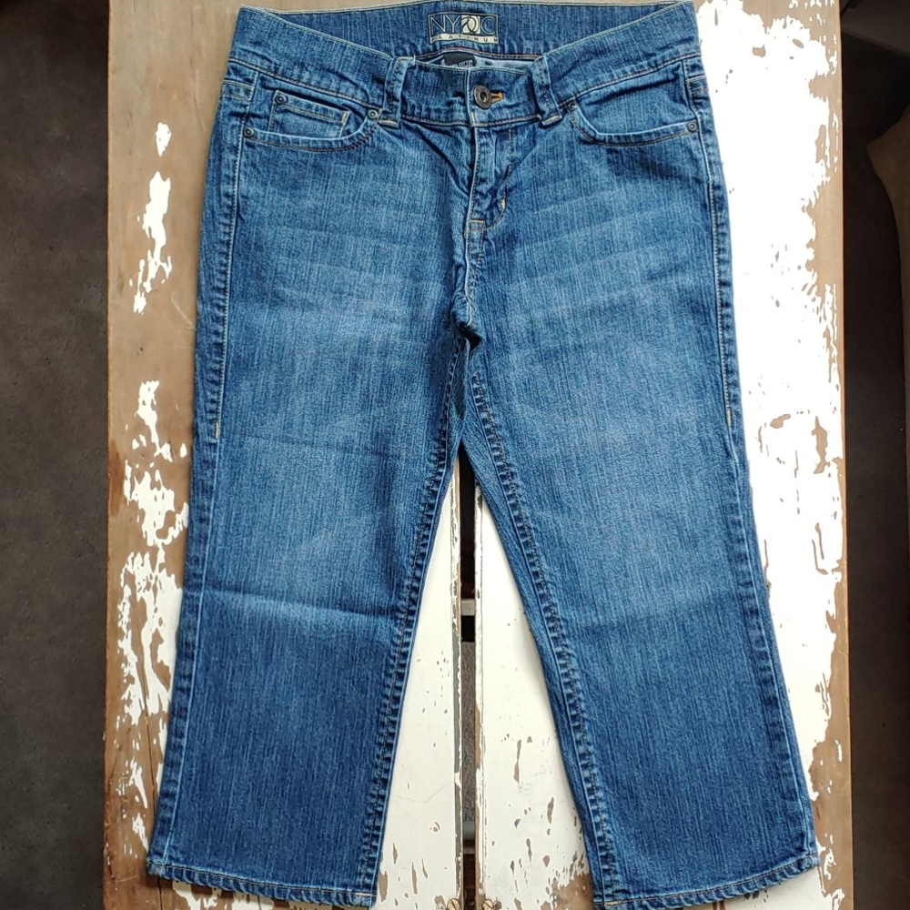 NY&C Platinum Cropped Jeans In Dark Indigo Wash - Picture 2 of 8